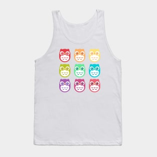 Rainbow Cute Pastel Baby Owls Tank Top